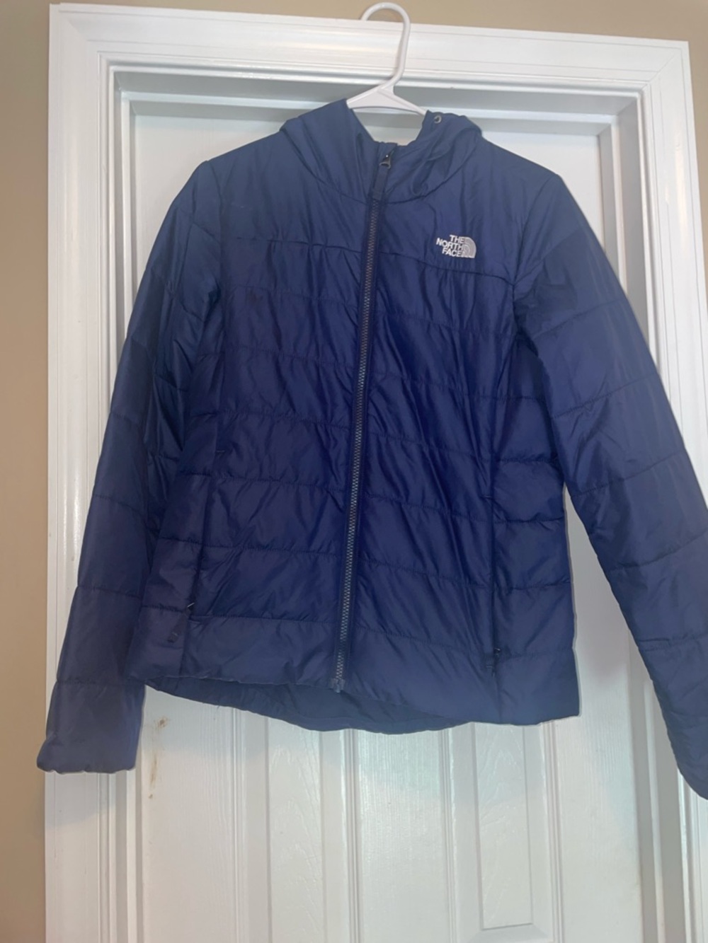 The North Face Navy Hooded Puffer Jacket